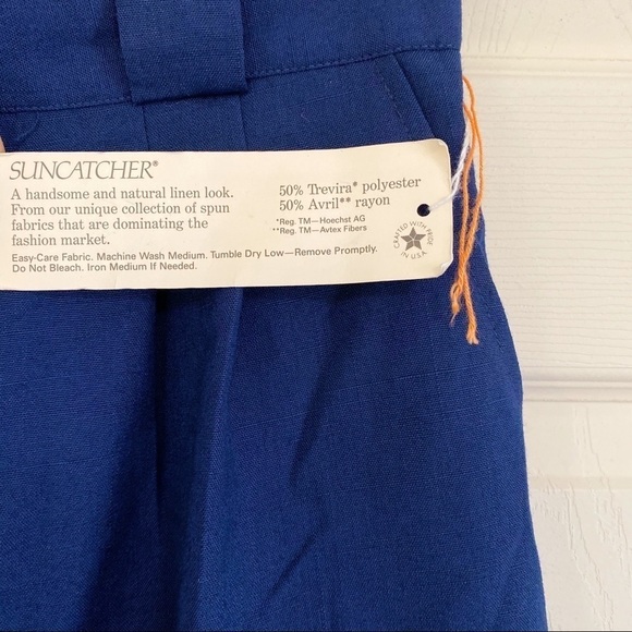 NWT Vintage Pleated Blue Knee Length Skirt - Picture 5 of 7